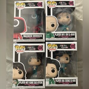 Squid games funko pop set
